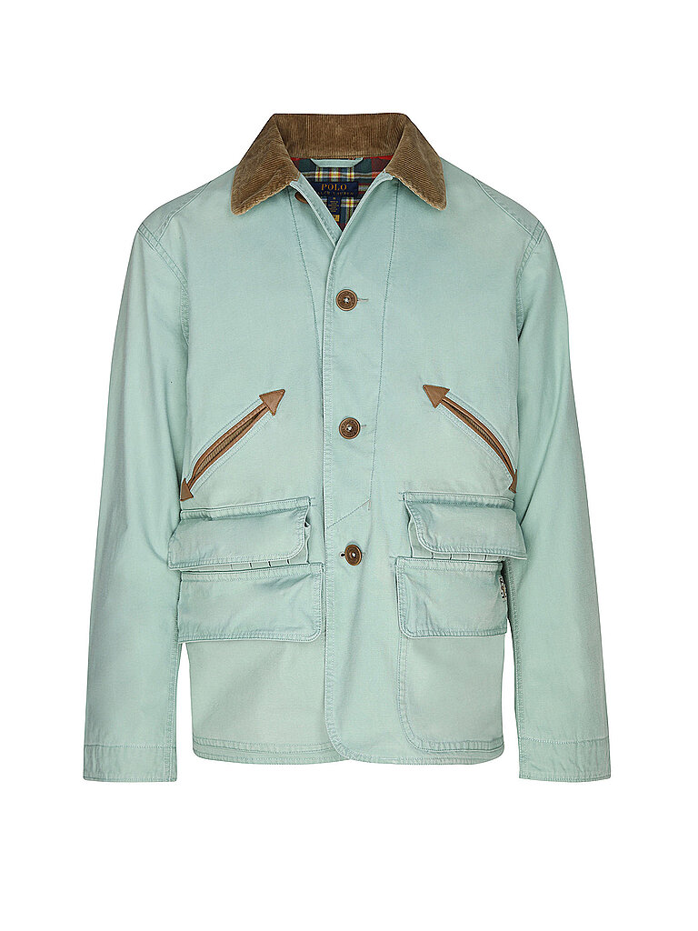 Polo Ralph Lauren pour homme. 710P02026001 Veste en toile verte (M), Casuel, Coton